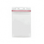 Vertical Clear Vinyl Badge Holder With "Zip-Lock" Closure