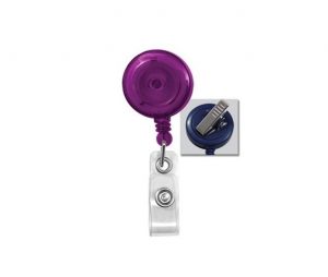 Translucent Round Badge Reel with Swivel Spring Clip and Vinyl Strap (34 in.)