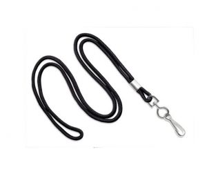 Round Standard Lanyard (1/8") with Nickel Plated Steel Swivel Hook (36")