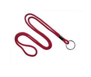 Round Standard Lanyard (1/8") with Black-Oxidized Split Ring (36")