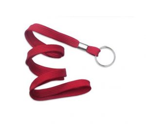 Flat Woven Lanyard (3/8") with Nickel Plated Steel Split Ring (36")