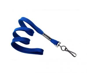 Flat Woven Lanyard (3/8") with Black-Oxidized Swivel Hook (36")