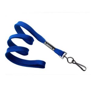 Flat Woven Lanyard (3/8") with Black-Oxidized Swivel Hook (36")