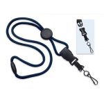 Lanière bleu marine avec curseur rond et crochet pivotant DTACH