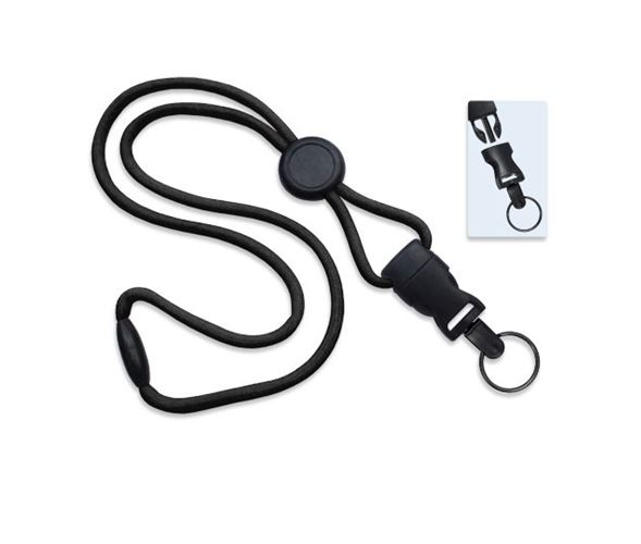 3/8 ADJUSTABLE Breakaway Woven Lanyard with Flat Plastic Hook 