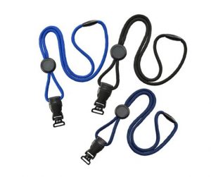 Round Lanyard (1/4") with DTACH Pen Holder, Round Slider, Breakaway Clasp (36")
