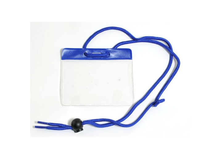 Horizontal Badge Holder with Color Bar and Lanyard - XL size