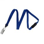 Royal Blue Breakaway Lanyard with Nickel-Plated Steel Bulldog Clip